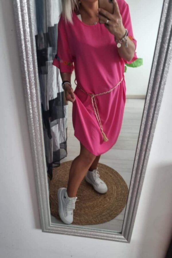 Robe "Flowers" oversize rose