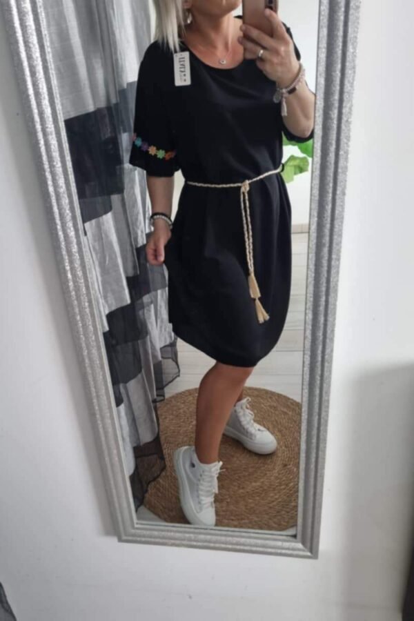 Robe "Flowers" Oversize noir