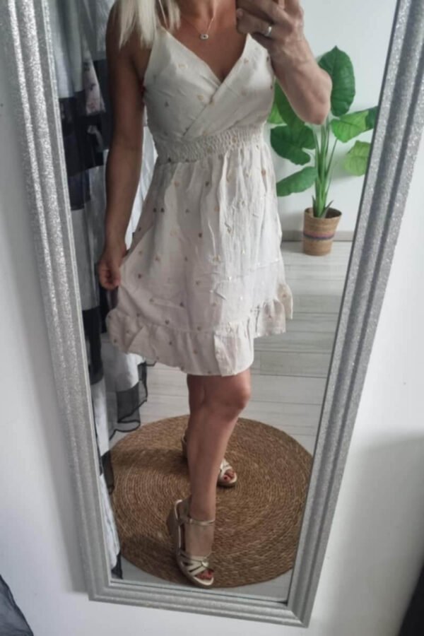 Robe " coeur" gaz de coton beige