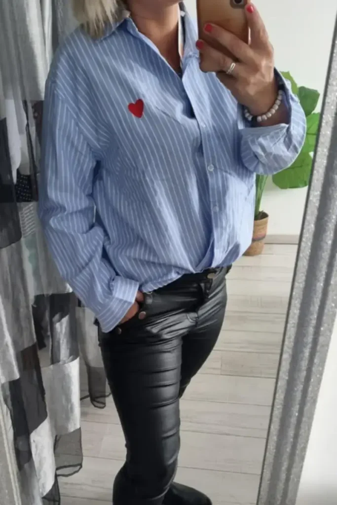 Chemise bleue rayée