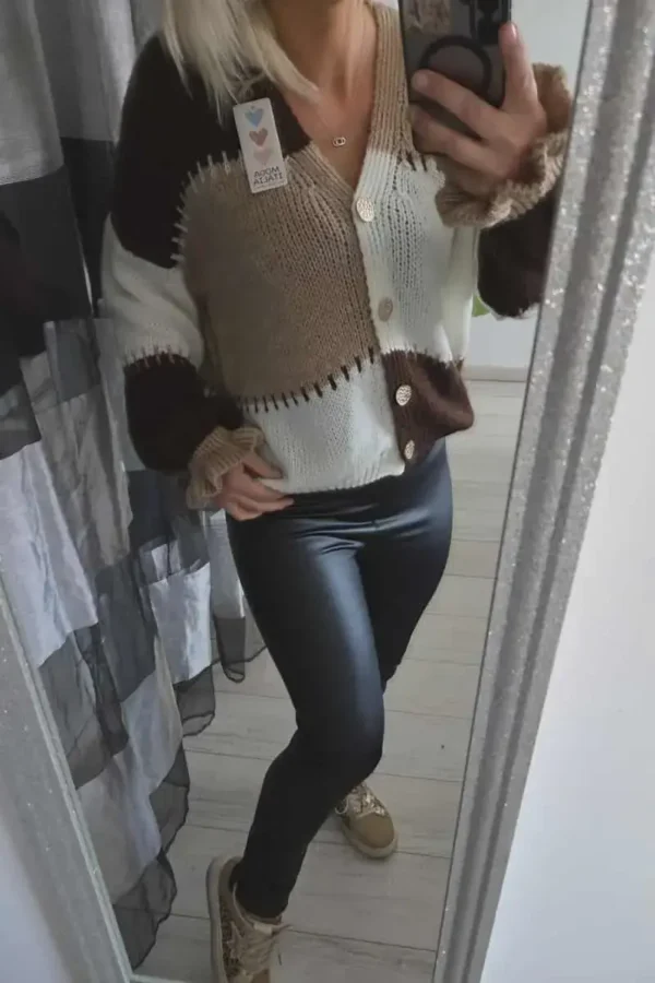 Gilet chocolat "patchworks"