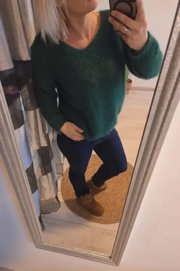 Pull "mohair" vert