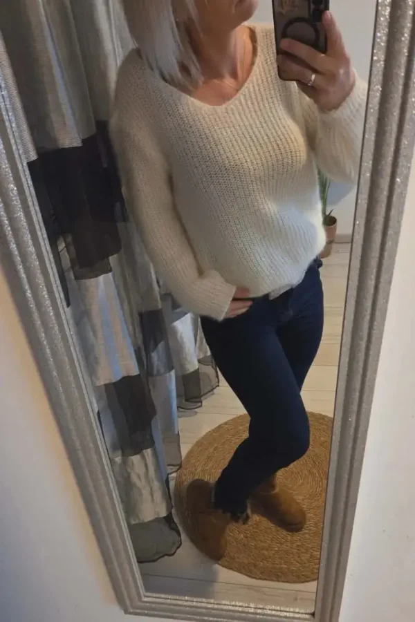 Pull "mohair" blanc