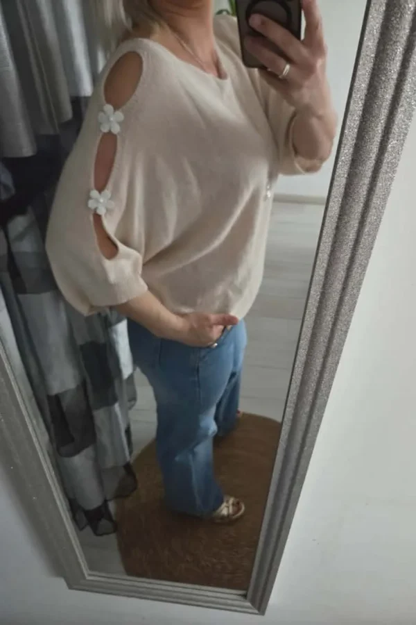 Top "Fleur" Beige