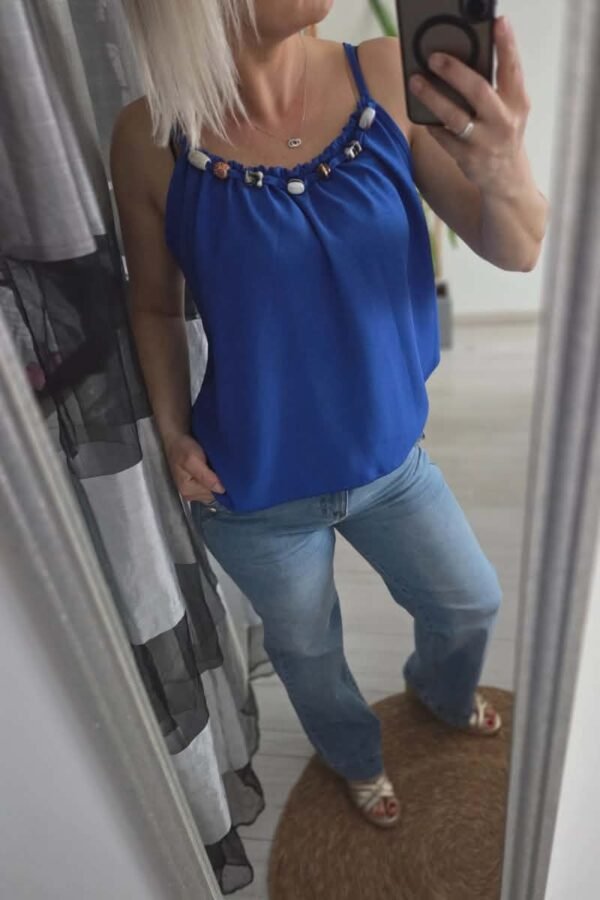 Top "Vaïana" bleu roi