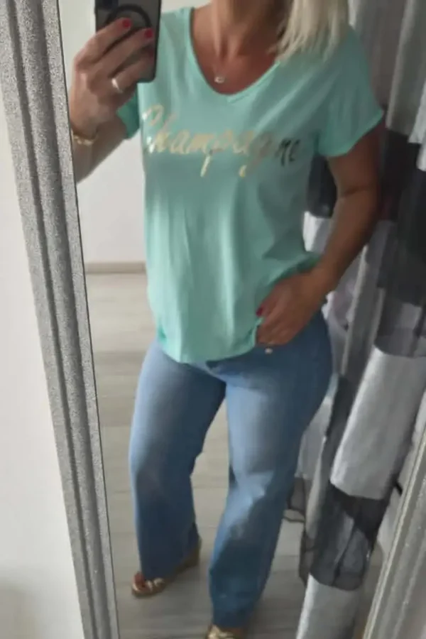 T-shirt "champagne" vert d'eau