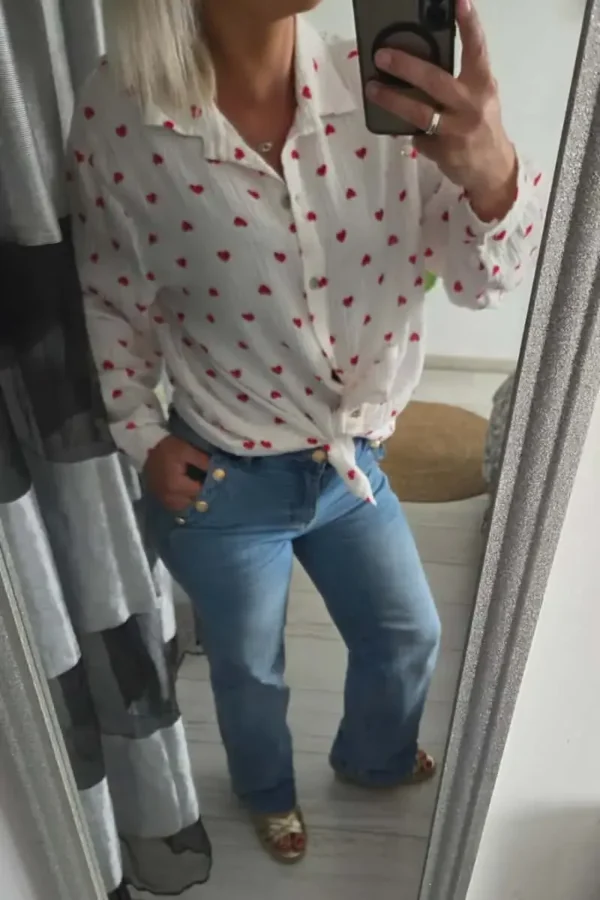 Chemise "Lovely" rouge (Dispo du 36 au 50)