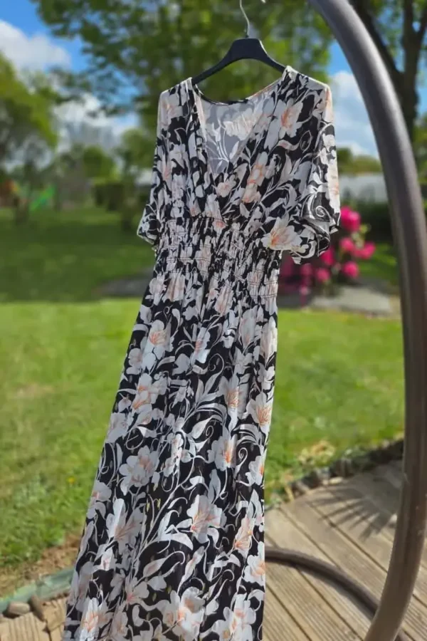 Robe Magique "Floral"  (36 au 50) noir