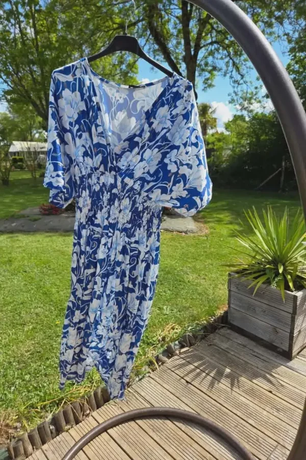 Robe Magique "Floral"  (36 au 50) bleu