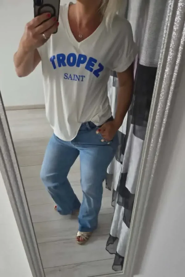 T-shirt "St Tropez" blanc