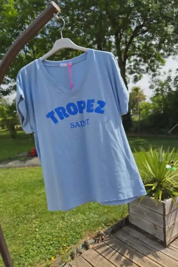 T-shirt "St Tropez" bleu