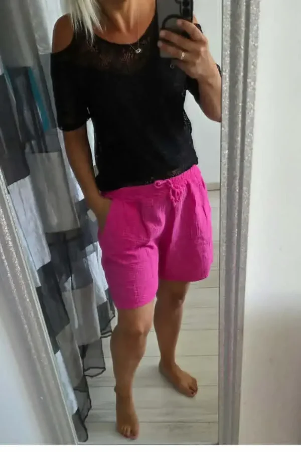 Short en Gaze de coton "Fushia"