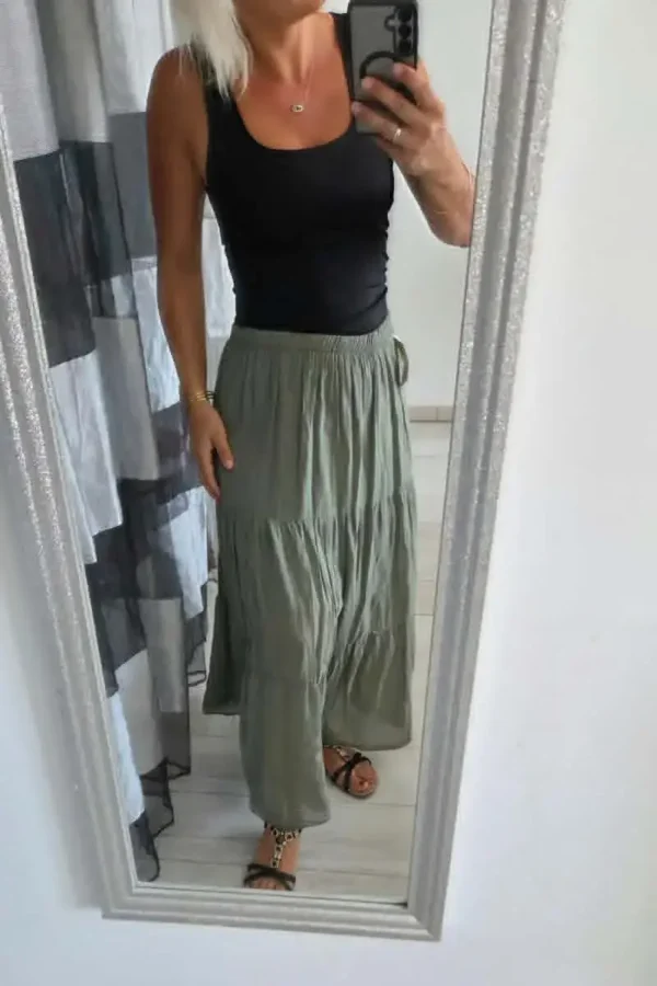 Jupe longue "Bohème" Kaki