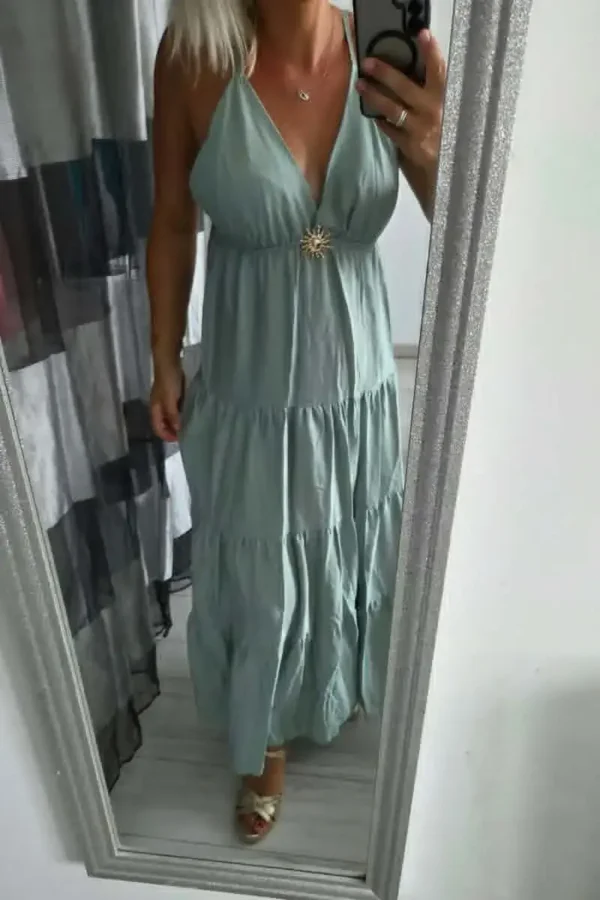 Robe "Palma" vert d'eau