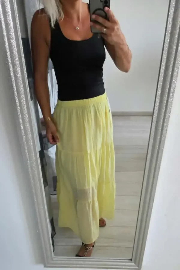 Jupe longue "Bohème" Jaune