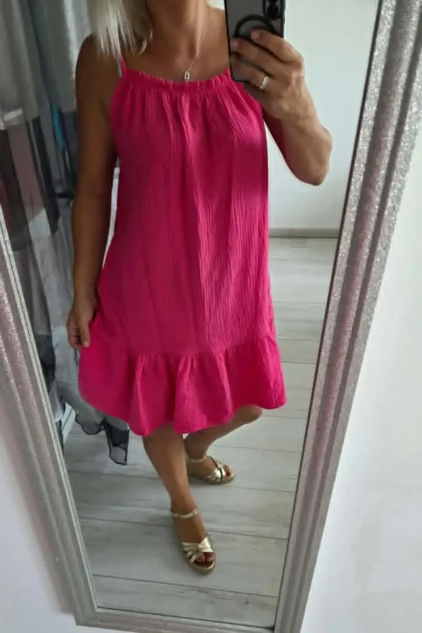 Robe en Gaze de coton "Fushia"