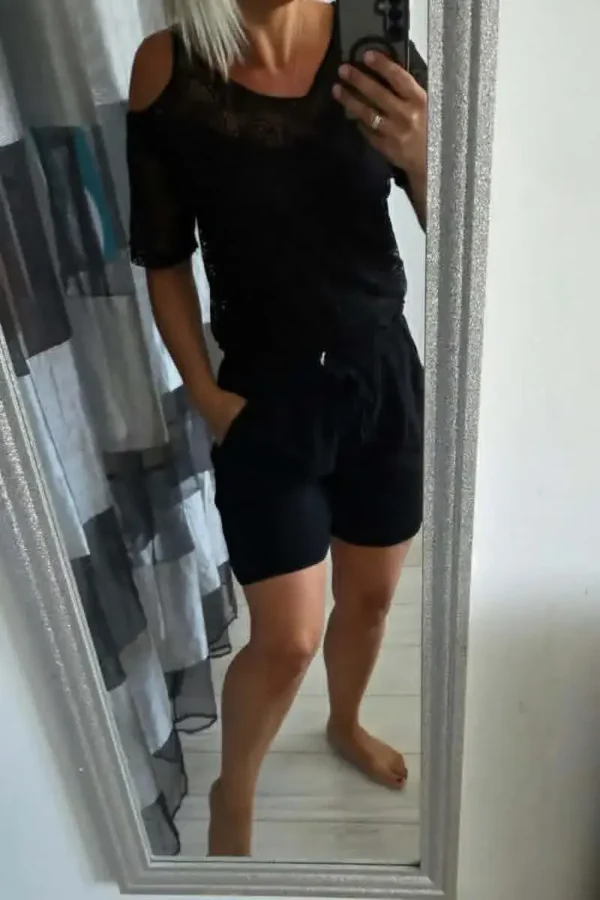 Short en Gaze de coton "Noir"