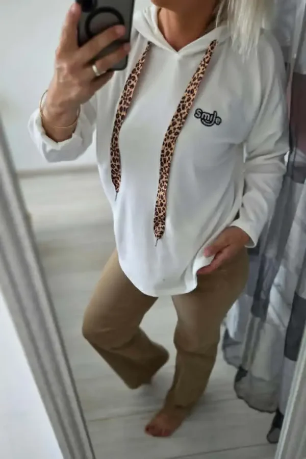 Sweat à capuche "smile" Blanc