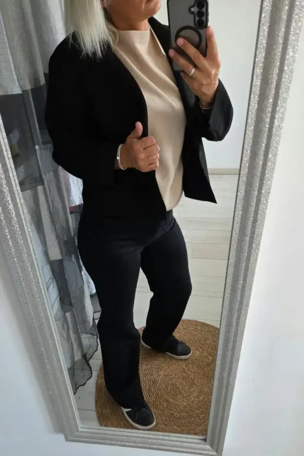 Veste "effet suédine" Noir