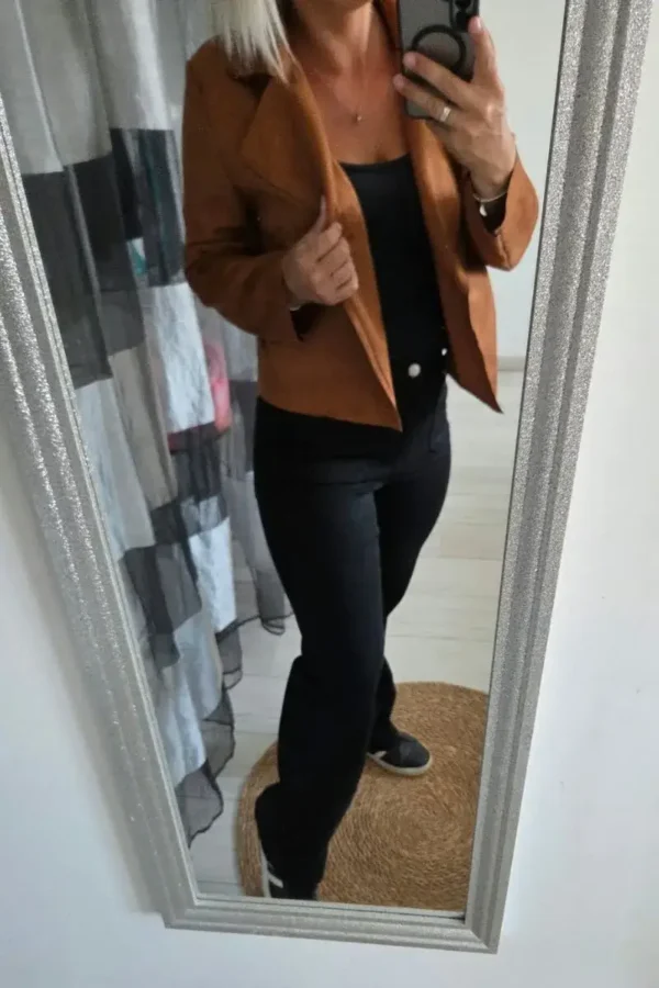Veste "effet suédine" Camel