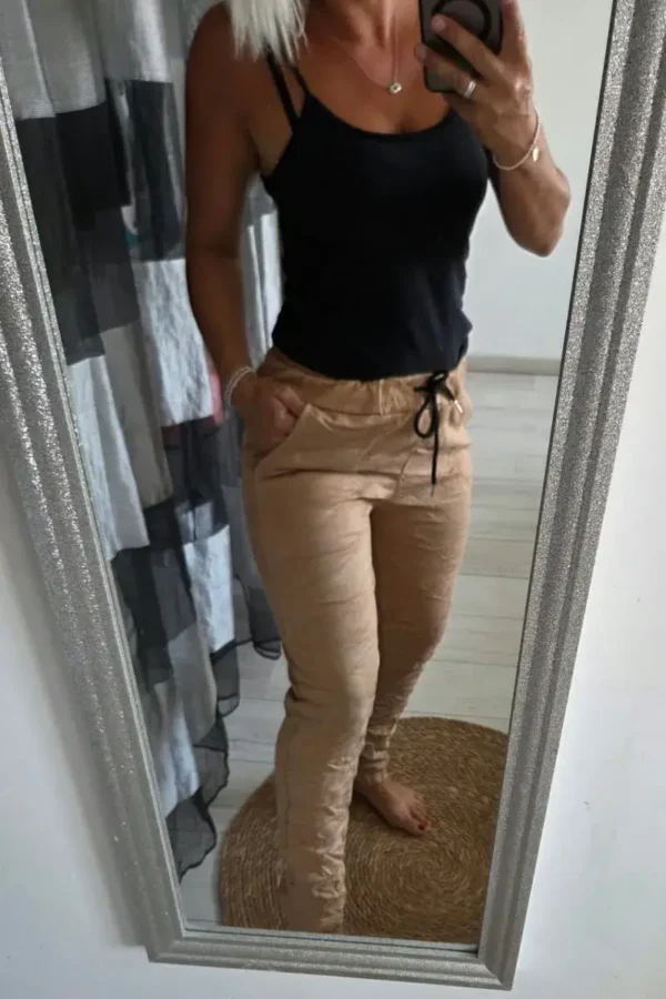Panta- jogg "camel "effet froissé