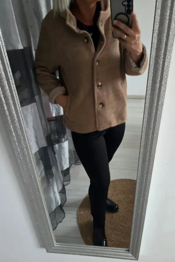 Manteau "teddy" camel